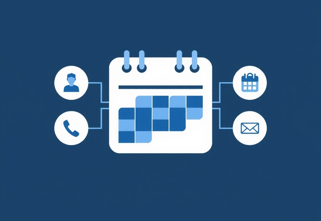 Kalendarz z zaznaczonymi datami i ikony wsparcia